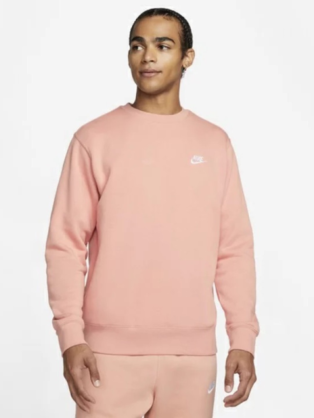 Nike Sportswear Club Fleece Crewneck Sweatshirt Pink Men's Size Small